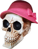 Large Pink Hat Skull Ornament - QM046