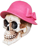 Medium Pink Hat Skull Ornament - QM047