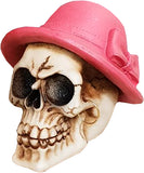 Small Pink Hat Skull Ornament - QM048