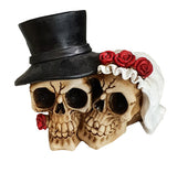 Death Do Us Part Married Small Couple Skull Ornament - QM052