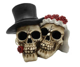 Death Do Us Part Married Large Couple Skull Ornament - QM050