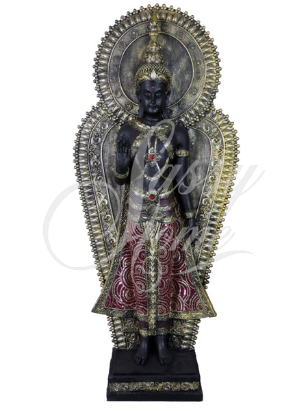 Red & Gold Light Up Buddha with Surround Ornament - QS021