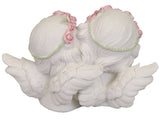 White Cherub Couple Ornament with Flower Crown - SC004
