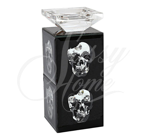 Black Small Skull Candle Stick Holder - TH001