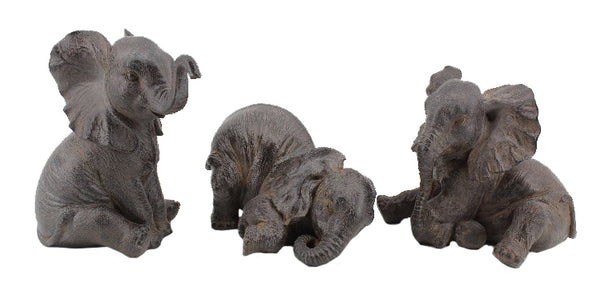 Trio of Playful Baby Elephants Ornament - TM005