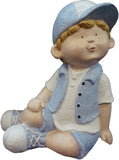 City Kidz Blue Boy Sitting Ornament - VA003