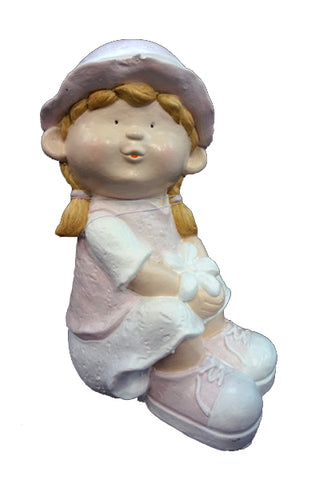 City Kidz Pink Girl Sitting Ornament - VA004