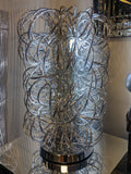 Silver Swirl Metal Wire LED Medium Table Lamp - SHT4102