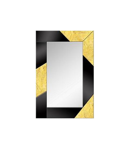 Black & Gold Leaf Wall Mirror (Abstract) - WL1156