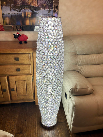 Silver Chrome Crystal Gherkin Floor Lamp (3 LED Tone) - WLF1003-F