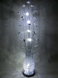 Silver LED Floor Lamp with White Flowers - WLF2285-6