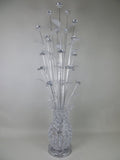 Silver LED Floor Lamp with White Flowers - WLF2285-6