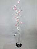 Silver LED Floor Lamp with Pink Glass Shades - WLF3434-9