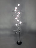 Silver LED Floor Lamp with Pink Glass Shades - WLF3434-9