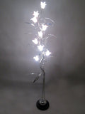 Silver LED Floor Lamp with Pink Glass Shades - WLF3434-9