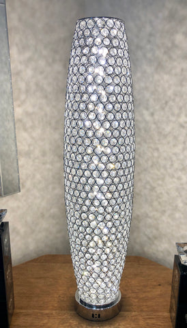 Silver Chrome Crystal Gherkin Table Lamp (3 LED Tone) - WLT1003-M
