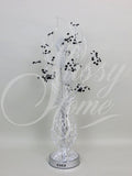 Silver Wire Table Lamp with Black Crystal Berries - WLT3016-5 SBLK