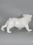 White Ceramic Blue Eyes Standing Bulldog Ornament - WLC006