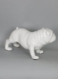 White Ceramic Blue Eyes Standing Bulldog Ornament - WLC006