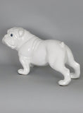 White Ceramic Blue Eyes Standing Bulldog Ornament - WLC006