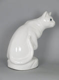White Ceramic Blue Eyes Cat Ornament - WLC001