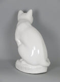 White Ceramic Blue Eyes Cat Ornament - WLC001