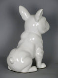 White Ceramic Blue Eyes Sitting French Bulldog Ornament - WLC004