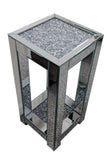 Crushed Diamante Glitz Mirrored Double Shelf Side Table - CD167