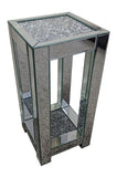 Crushed Diamante Glitz Mirrored Double Shelf Side Table - CD167