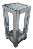 Crushed Diamante Glitz Mirrored Double Shelf Side Table - CD167