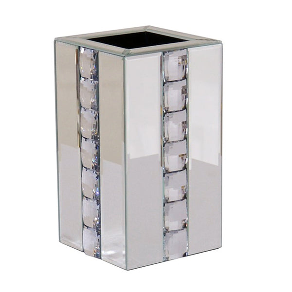 Mirrored Diamante Crystal Square Pillar Vase - CD177