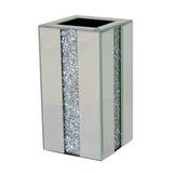 Mirrored Diamante Crystal Square Pillar Vase - CD180