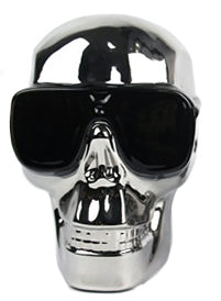 Silver Electroplated Medium Skull with Sunglasses Ornament - CMC031