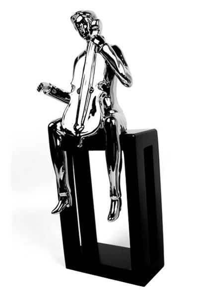 Silver Electroplated Man Playing Cello Ornament - CMC038