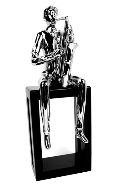 Silver Electroplated Saxophone Musician Ornament - CMC039