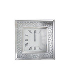Mirrored Floating Crystal Square Wall Clock - CD014
