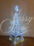 Medium Eiffel Tower Crystal Diamante Silver LED Table Lamp