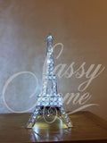 Small Eiffel Tower Crystal Diamante Silver LED Table Lamp