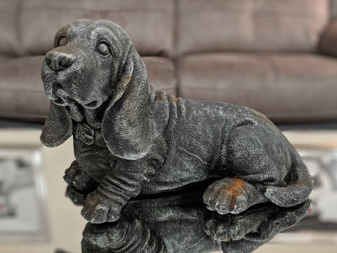 Silver Laying Beagle Ornament - FC023