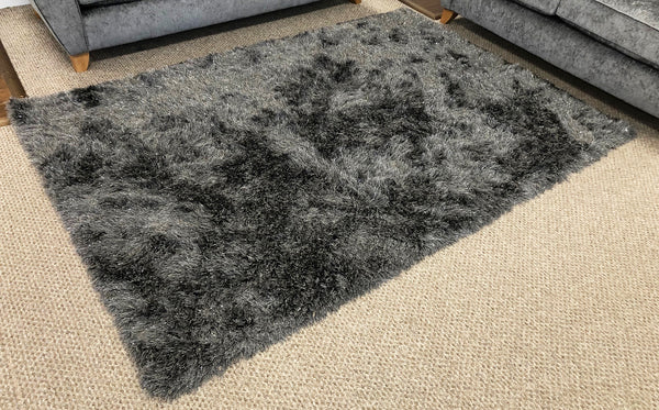 Sparkle Glitter Fleck Charcoal Grey Floor Rug