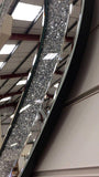 Crushed Diamante Wide Heart Shaped Mirror - CD144