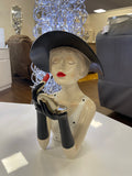 1930s Style French Lady in White Applying Lipstick Ornament - FB006