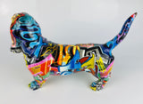 Multicolour Graffiti Basset Hound Ornament - JG045