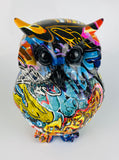 Multicolour Graffiti Barn Owl Ornament - JG039