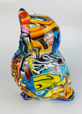 Multicolour Graffiti Barn Owl Ornament - JG039
