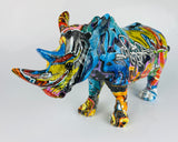 Multicolour Graffiti Rhino Ornament - JG037