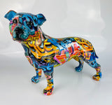 Multicolour Graffiti Small Staffordshire Bull Terrier Ornament - JG049