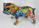 Multicolour Graffiti Large British Bulldog Ornament - JG038