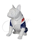 White Sitting Union Jack Bulldog Ornament - JG014