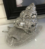 Silver Studded Crystal Snail Ornament - NY063